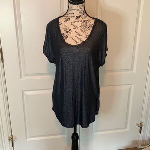 Banana Republic navy blue scoop neck loose fitting shimmery top.size XS